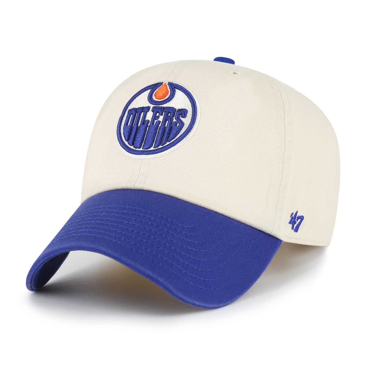 Edmonton Oilers NHL 47 Brand Men's Natural Two Tone Clean Up Adjustable Hat