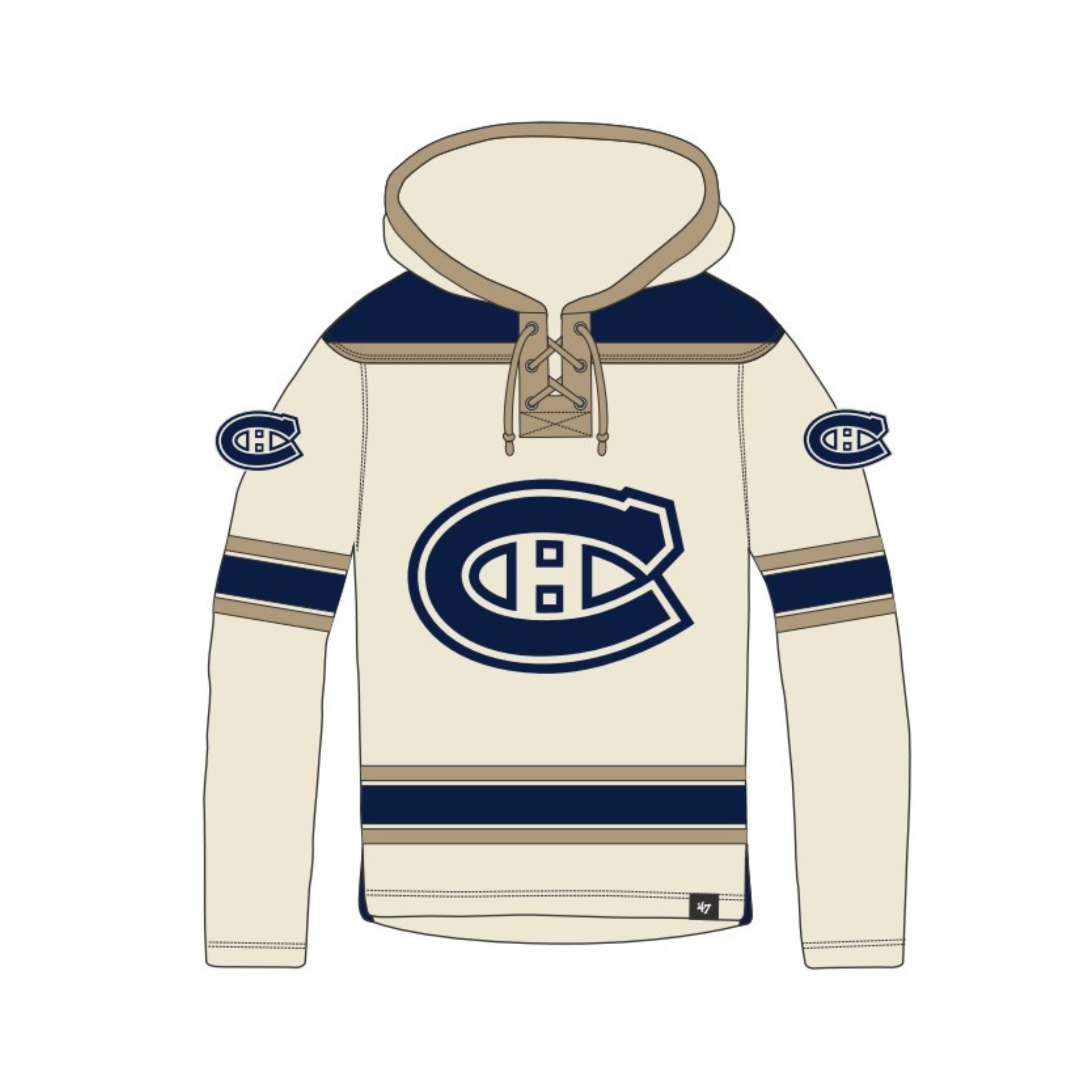 Sweat à capuche Nilley Superior Lacer crème pour hommes des Canadiens de Montréal NHL 47