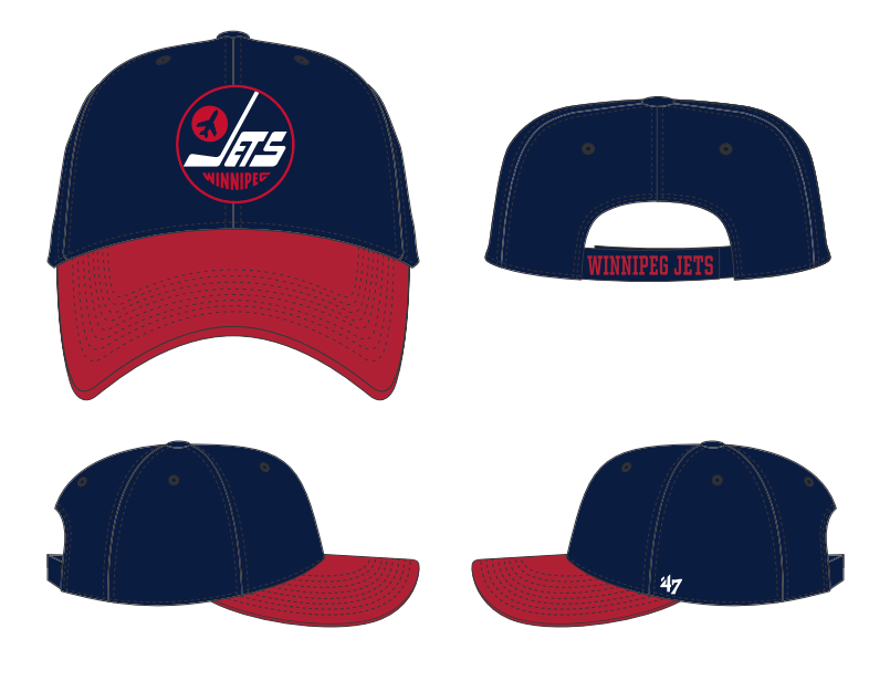 Winnipeg Jets NHL 47 Brand Men's Navy/Red Two Tone MVP Adjustable Hat