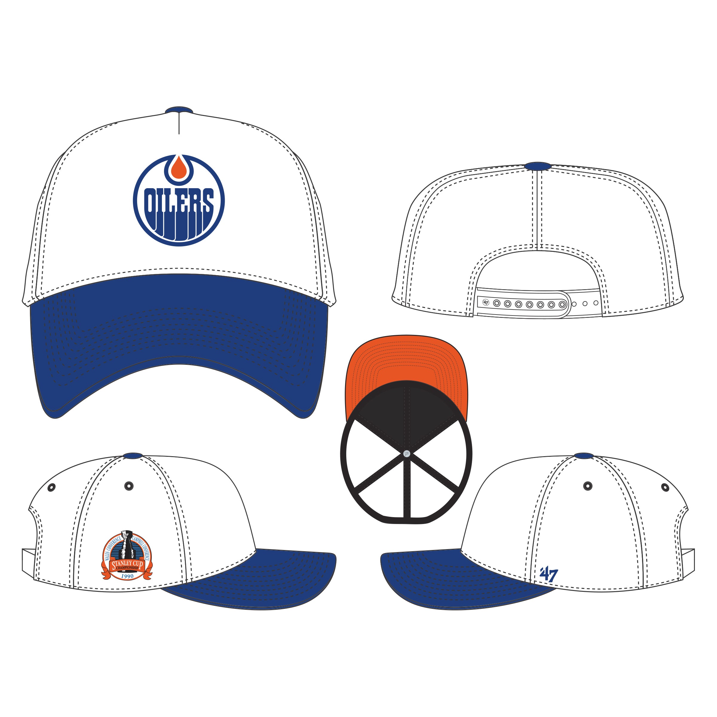 Edmonton Oilers NHL 47 Brand Men's Whiteout MVP Sure Shot Snapback