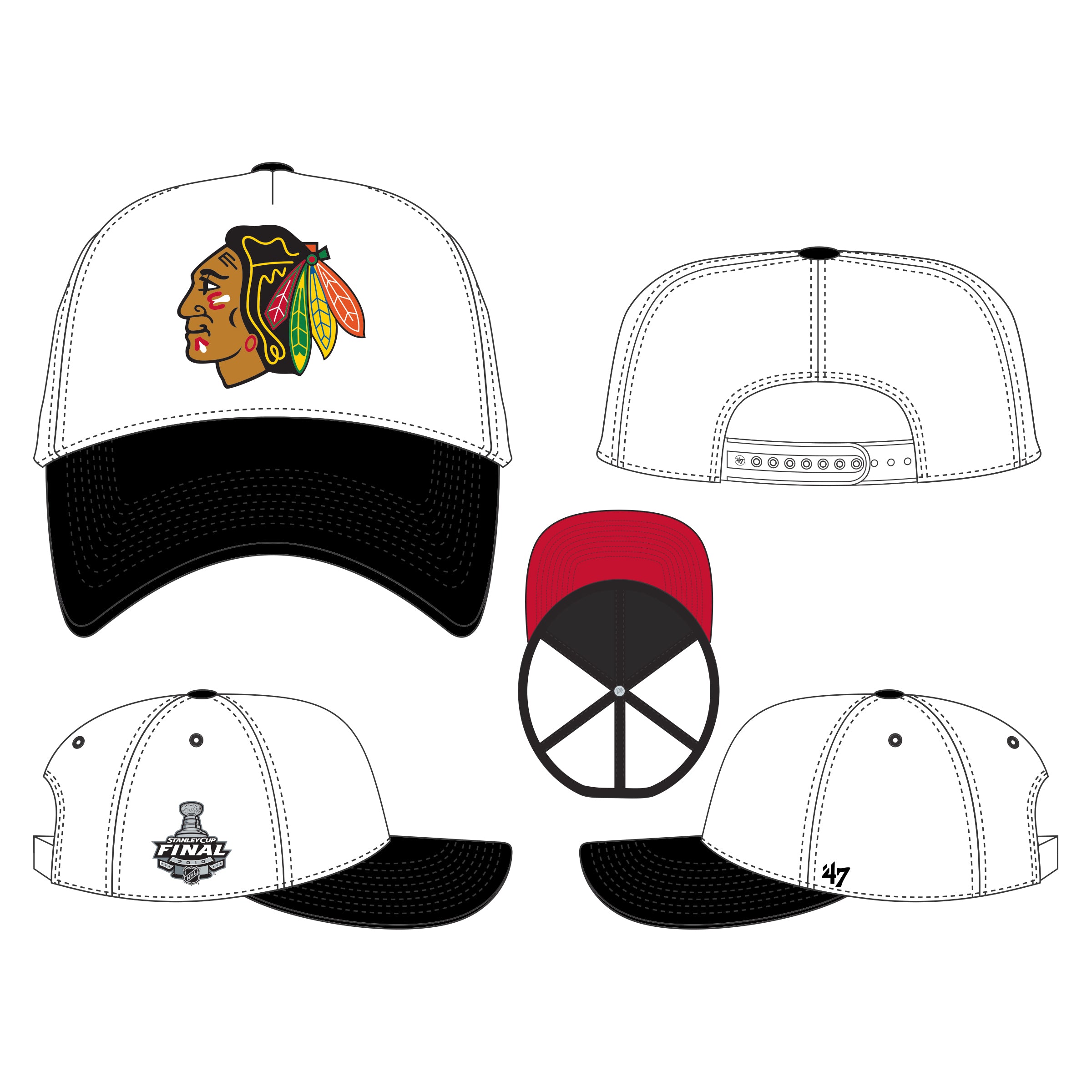 Chicago Blackhawks NHL 47 Brand Men's Whiteout MVP Sure Shot Snapback