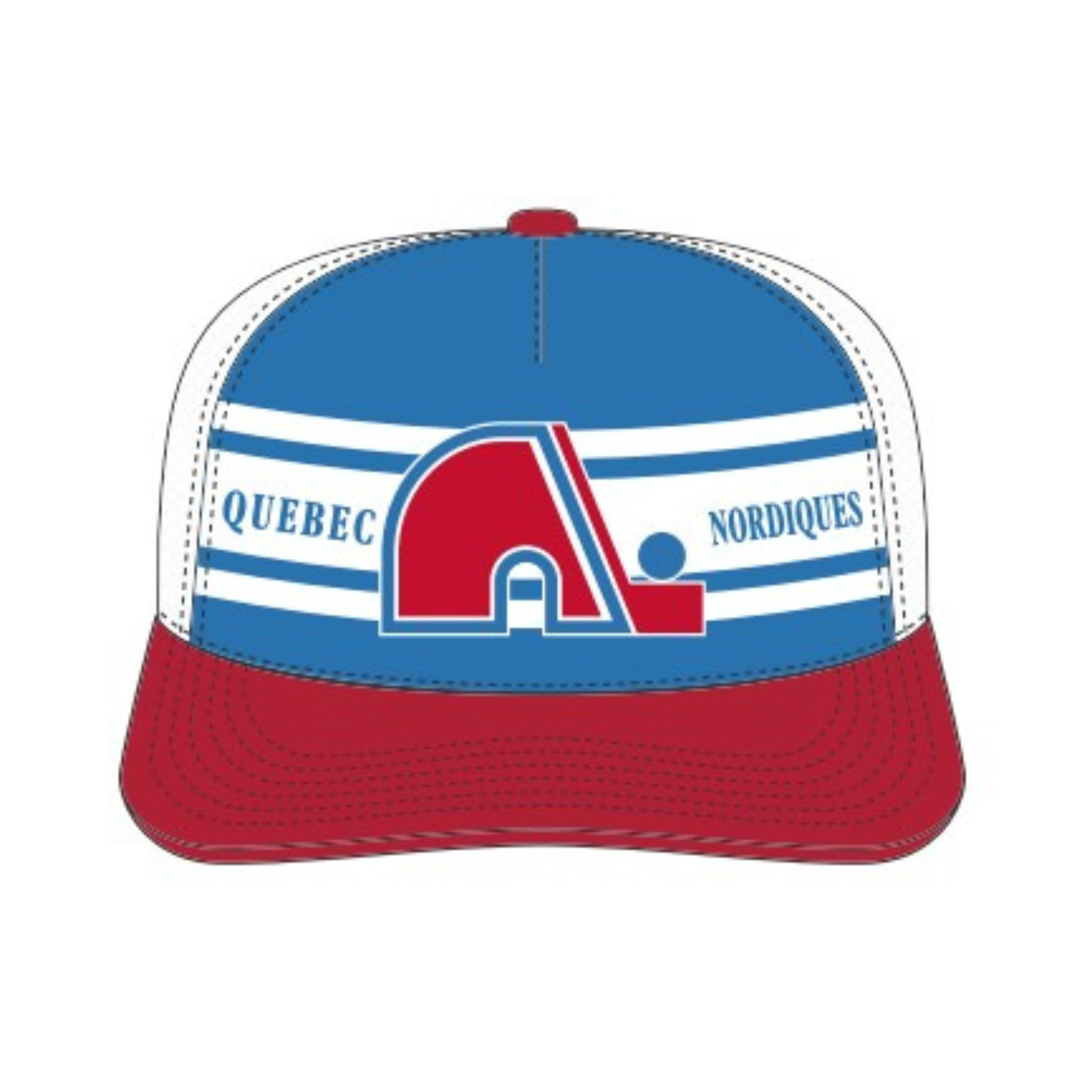 Quebec Nordiques NHL 47 Brand Men's Light Blue/Red Super Stripe Hitch Adjustable Hat