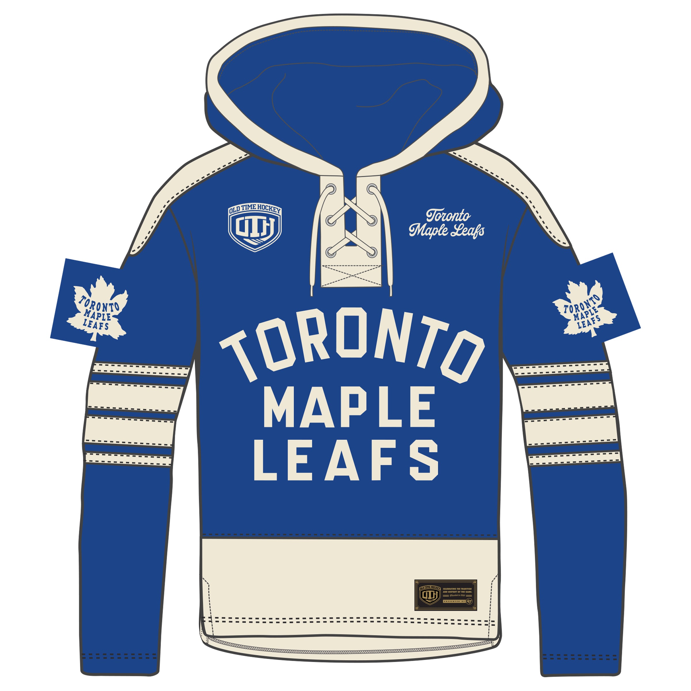 Toronto Maple Leafs NHL 47 Brand Men's Royal Blue Heritage Heavyweight Lacer Hoodie