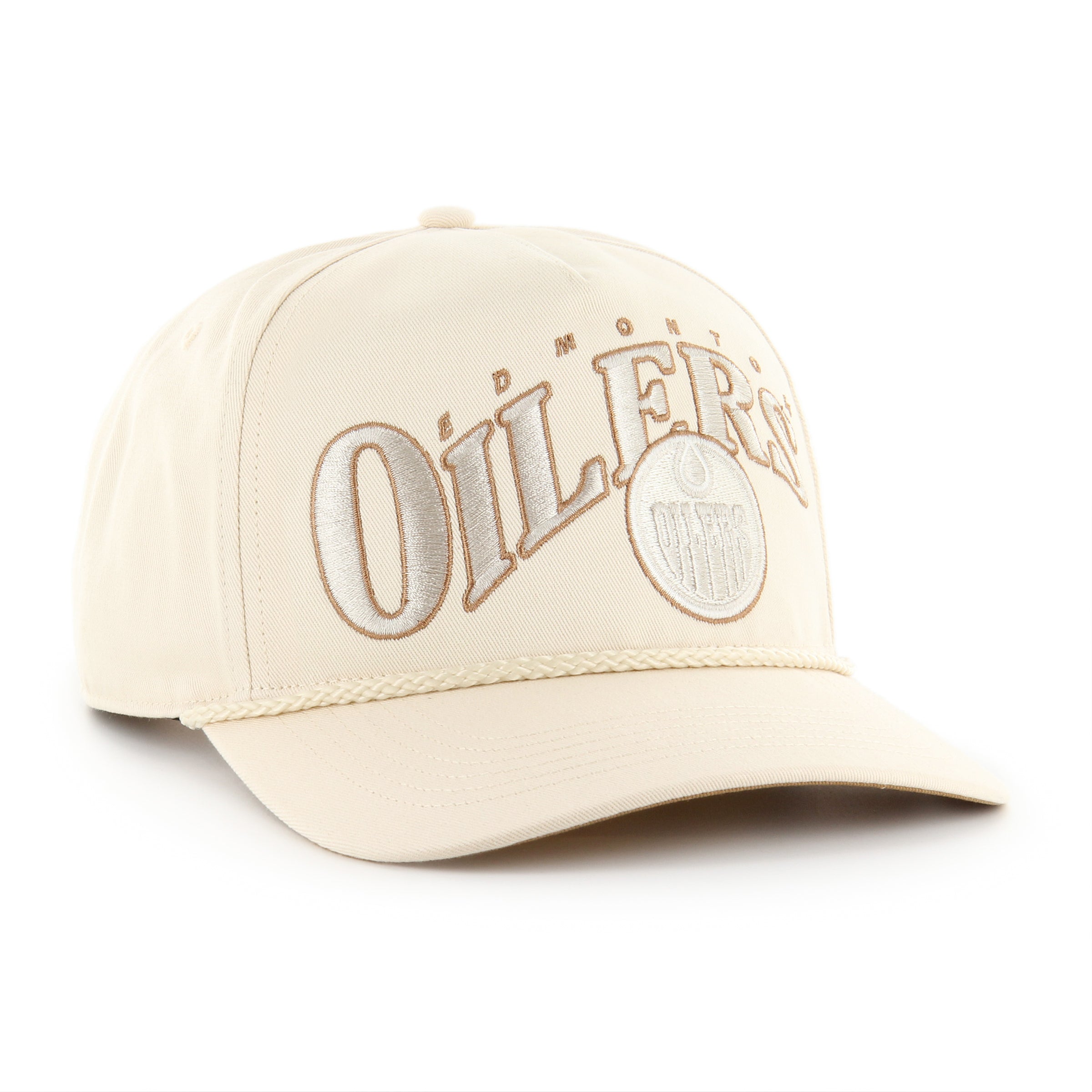 Casquette ajustable à corde ondulée naturelle 47 Brand des Oilers d'Edmonton LNH pour hommes