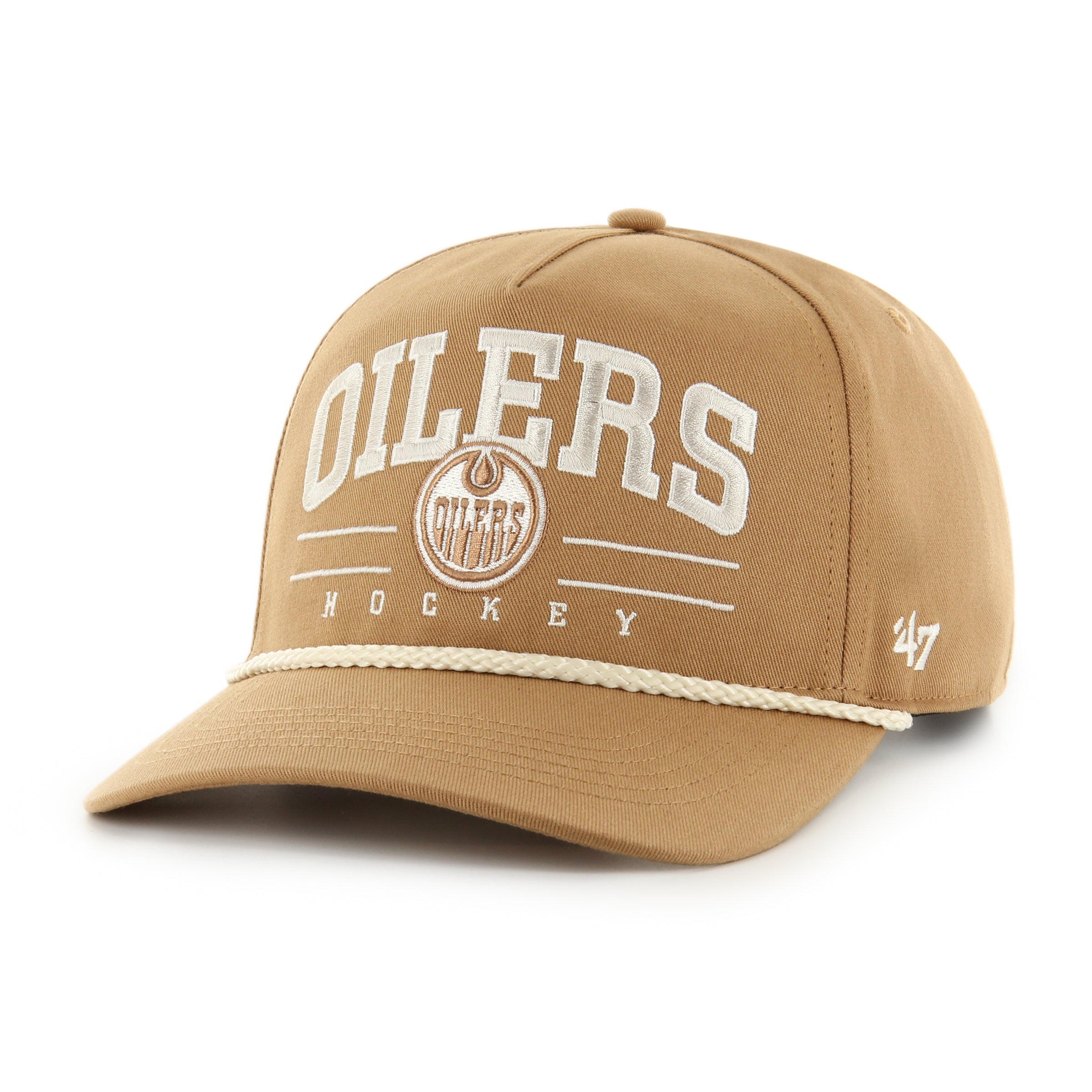 Casquette ajustable à corde Roscoe Dune 47 Brand des Oilers d'Edmonton LNH pour hommes