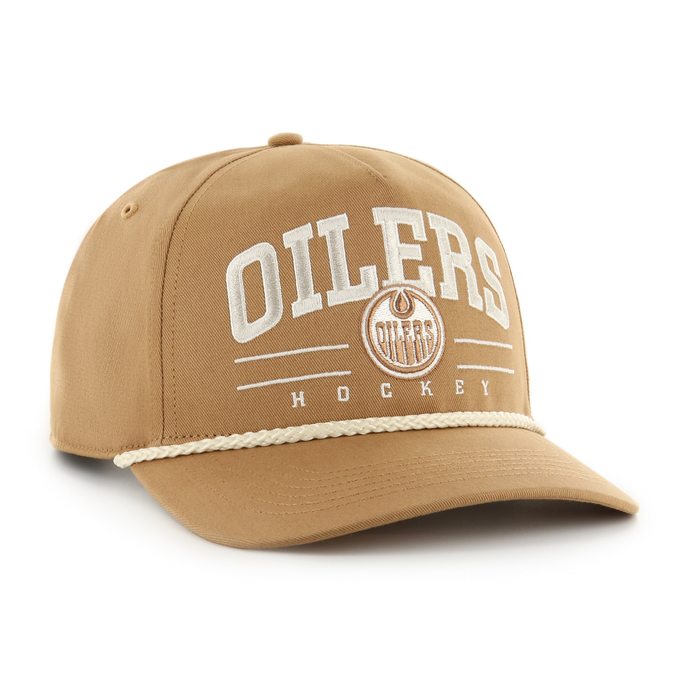 Casquette ajustable à corde Roscoe Dune 47 Brand des Oilers d'Edmonton LNH pour hommes