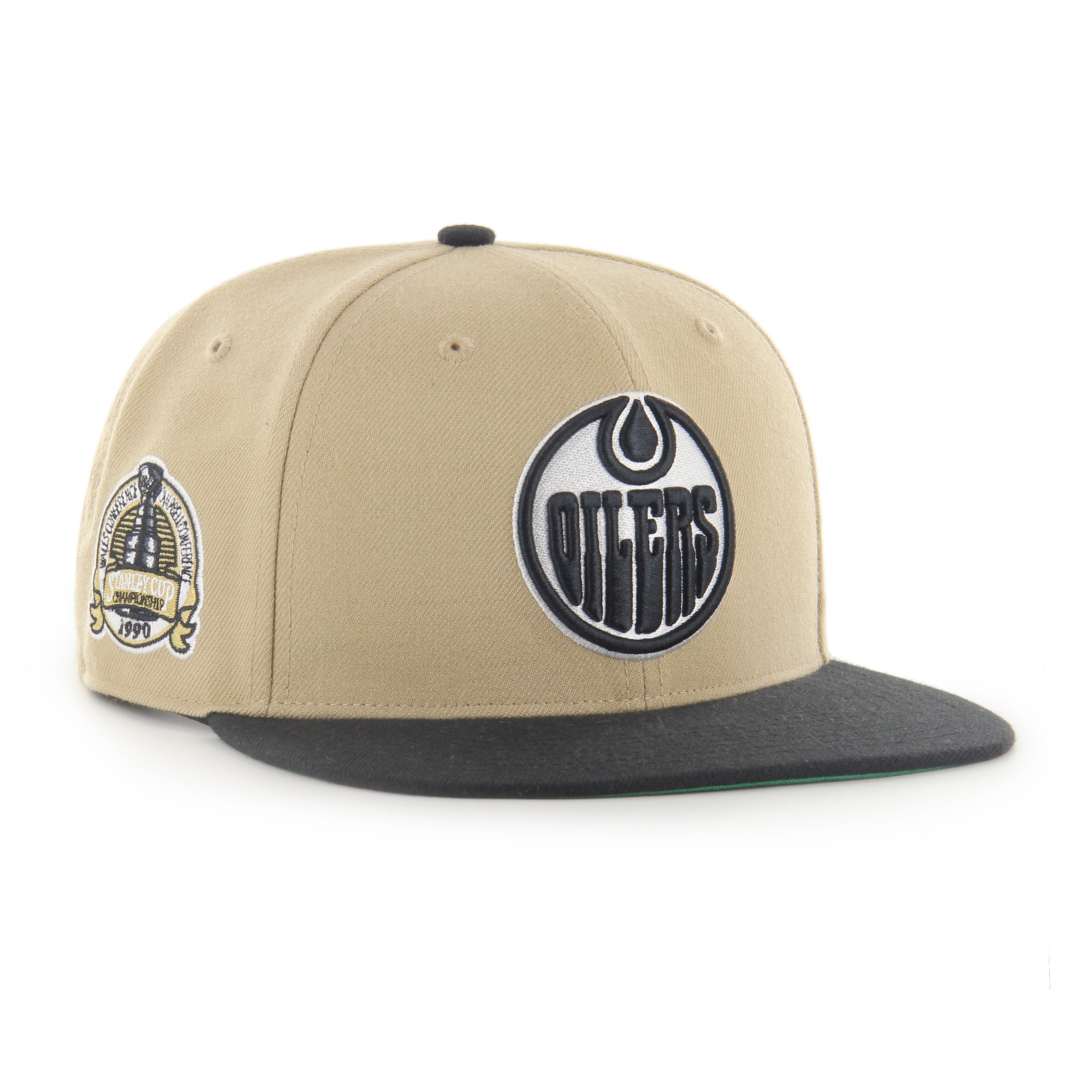 Casquette snapback de capitaine NHL 47 Brand pour homme des Oilers d'Edmonton, sable noir