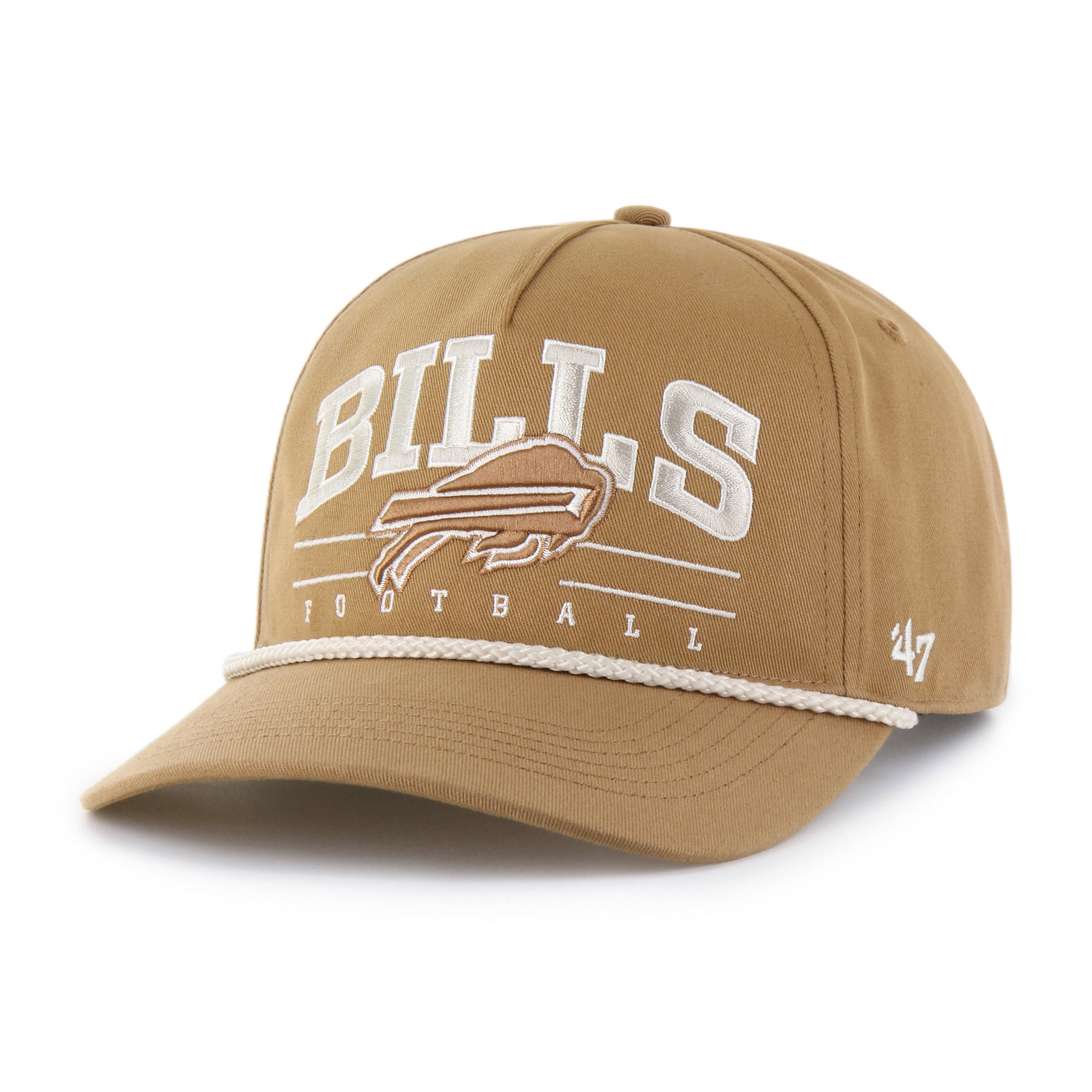 Casquette snapback à option corde Roscoe pour homme Buffalo Bills NFL 47 Brand Kaki