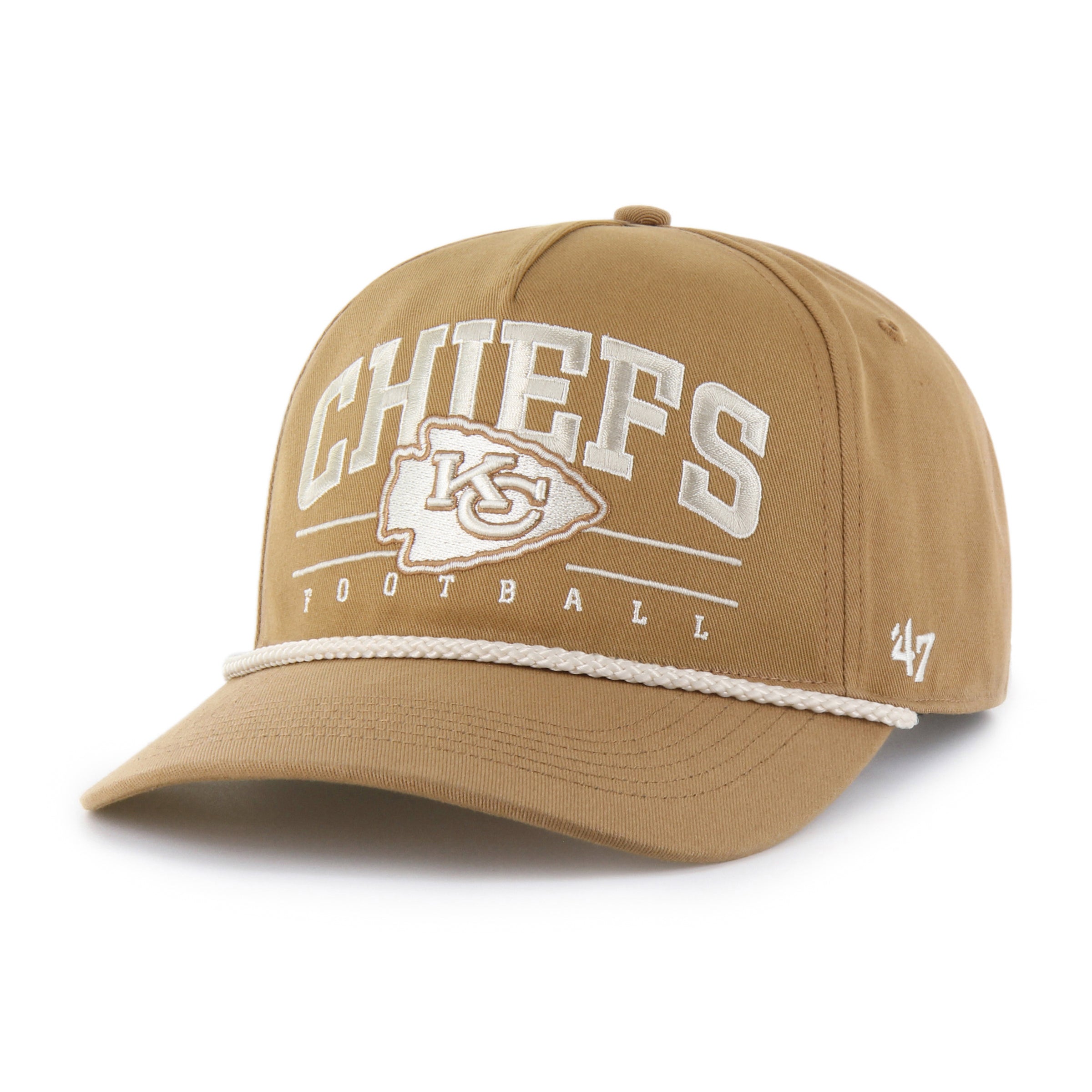 Kansas City Chiefs NFL 47 Brand Men's Khaki Roscoe Rope Option Hitch Snapback Hat