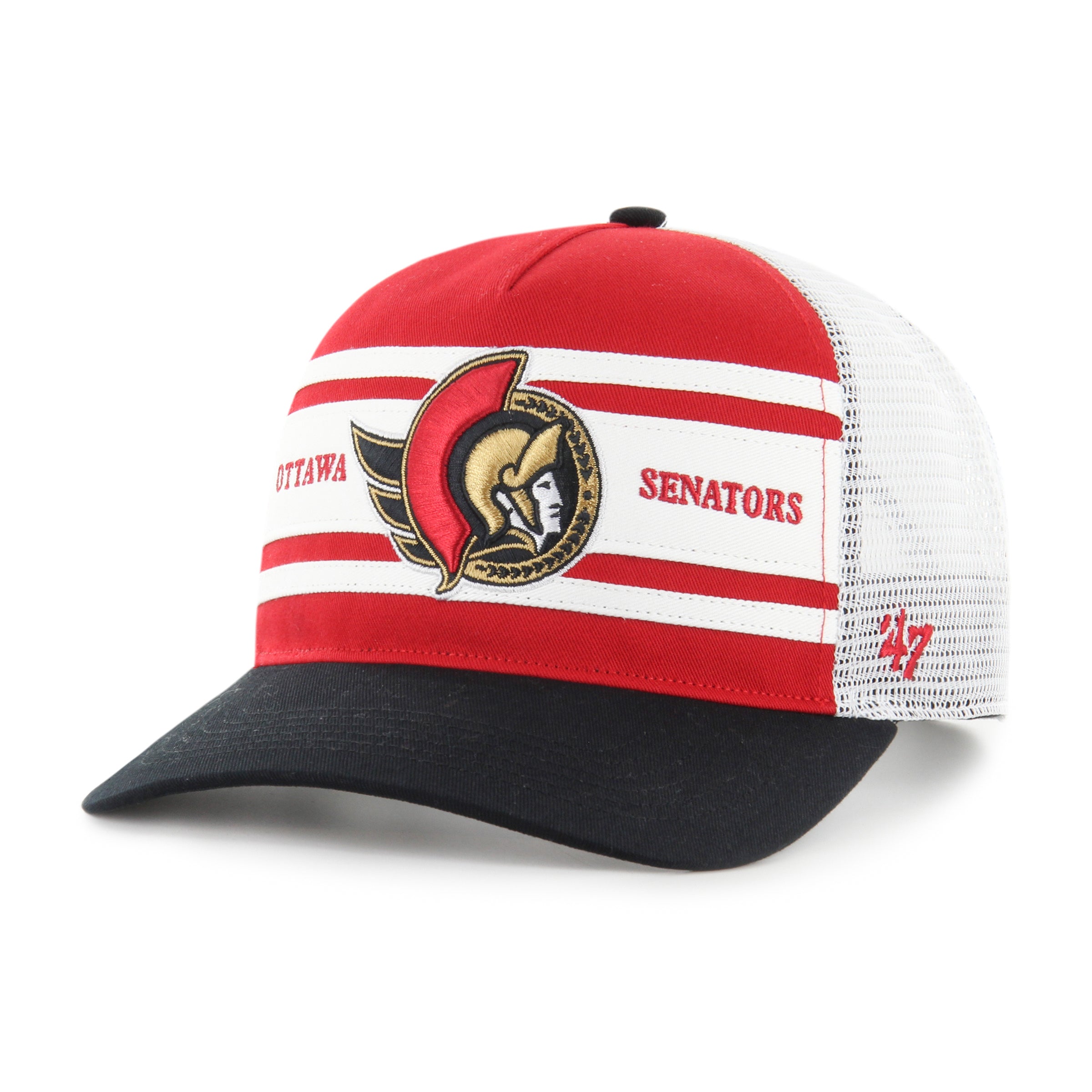 Casquette ajustable à rayures rouges et noires pour hommes LNH 47 Brand des Sénateurs d'Ottawa