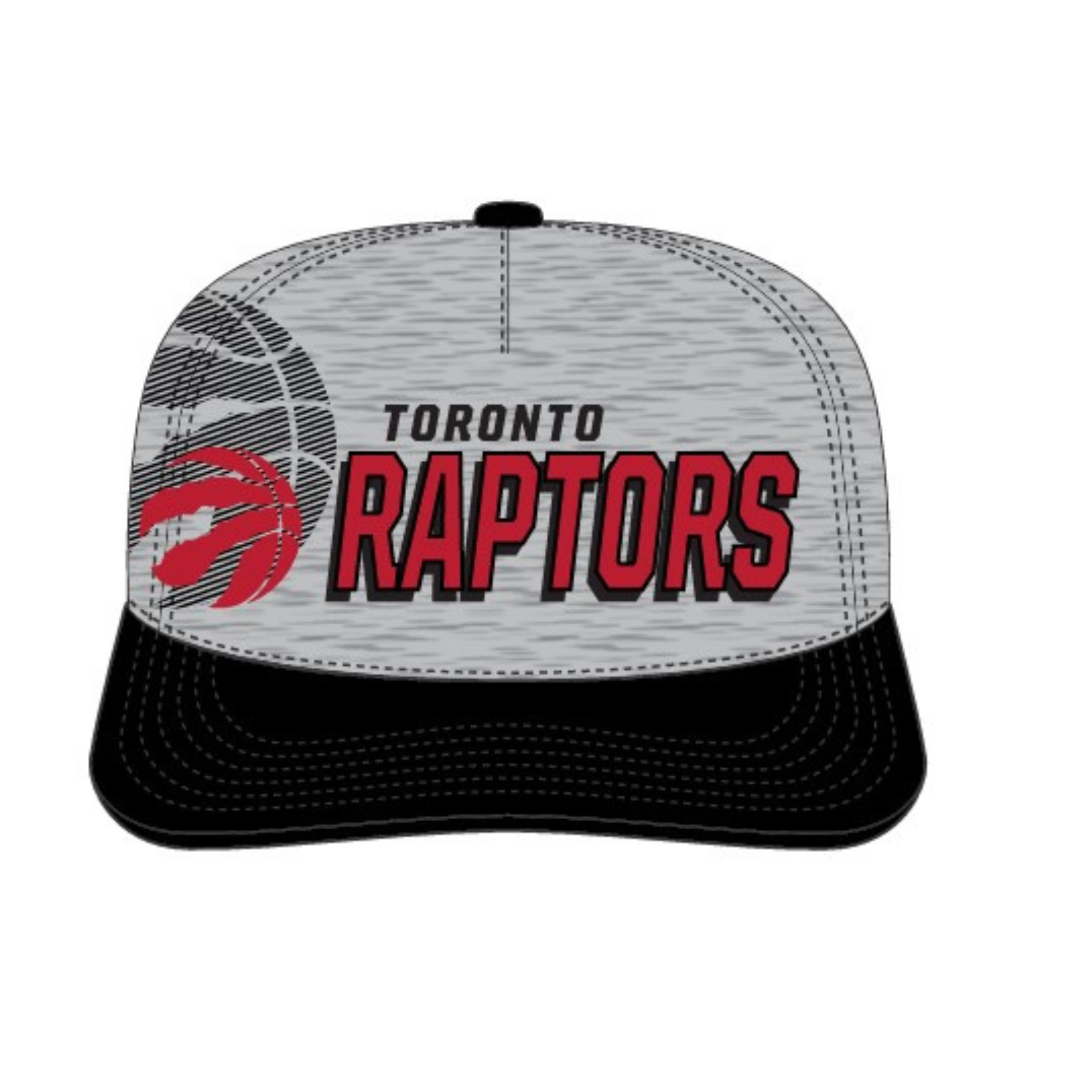 Toronto Raptors NBA 47 Brand Men's Grey/Black Two Tone Overshadow Hitch Snapback Hat