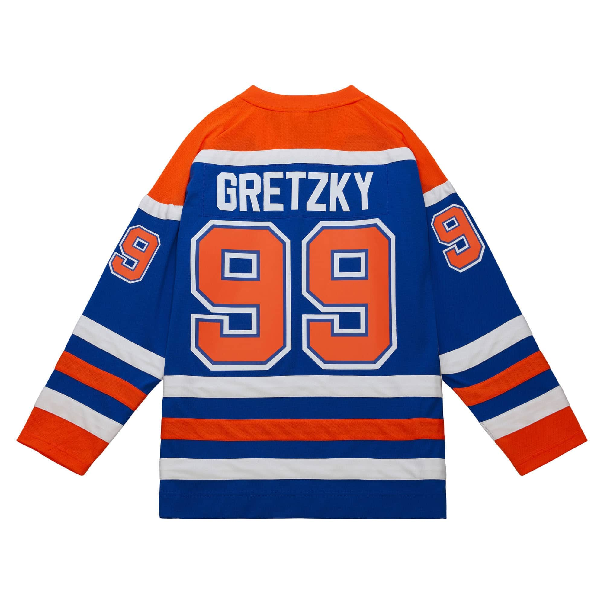 Wayne Gretzky Edmonton Oilers NHL Mitchell & Ness Men's Royal Blue 1986 Blue Line Authentic Jersey