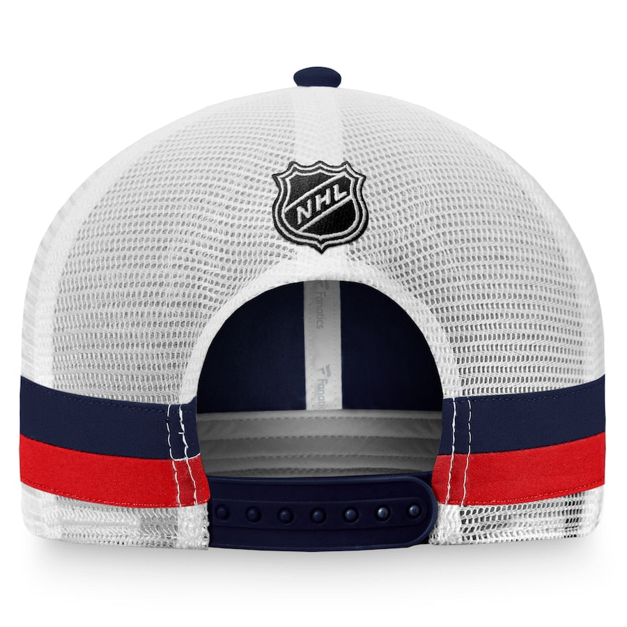 Casquette réglable de camionneur fondamental bleu marine Fanatics Branded de la LNH des Canadiens de Montréal pour hommes