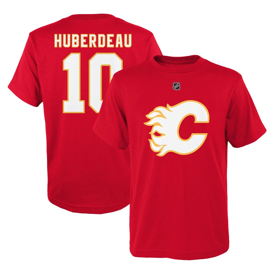 Jonathan Huberdeau T-shirt rouge pour jeunes des Flames de Calgary de la LNH