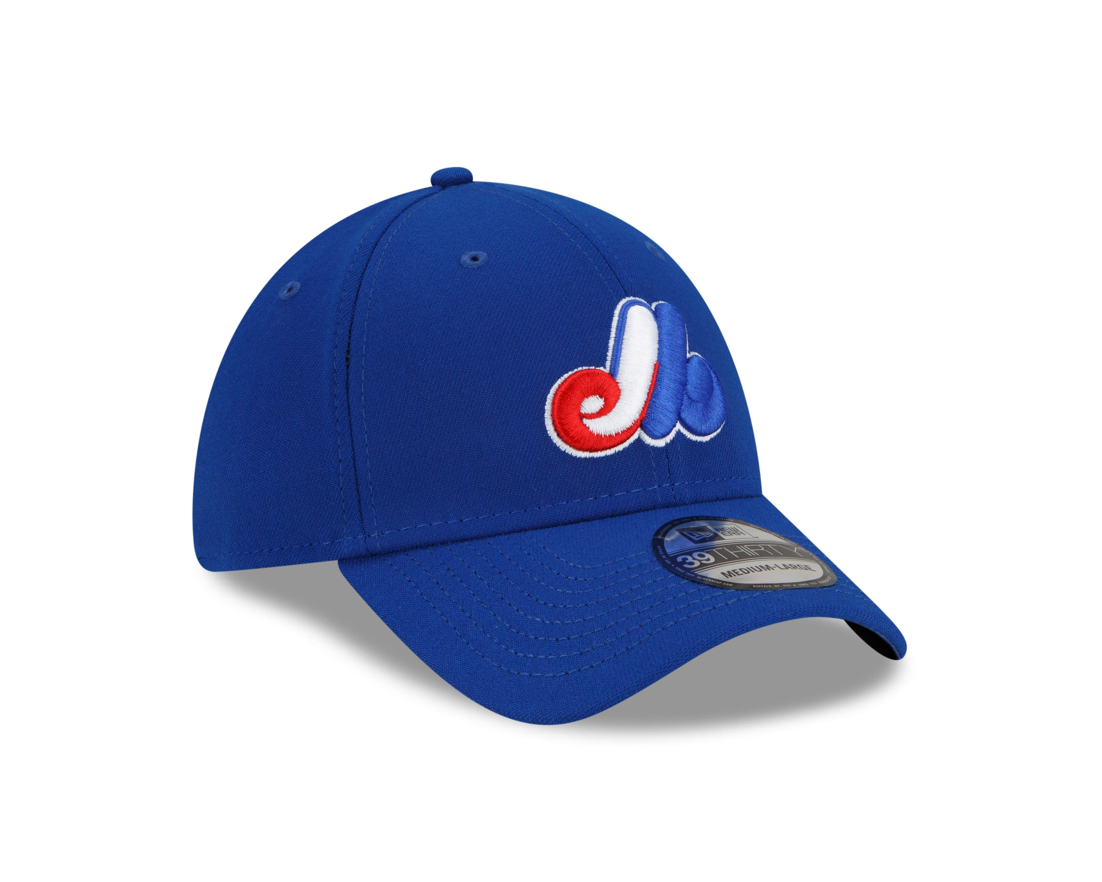 Montreal Expos MLB New Era Men's Royal Blue 39Thirty Team Classic Stretch Fit Hat