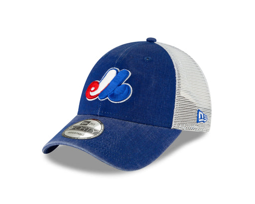 Montreal Expos MLB New Era Men's Royal Blue 9Forty Cooperstown Washed Trucker Adjustable Hat