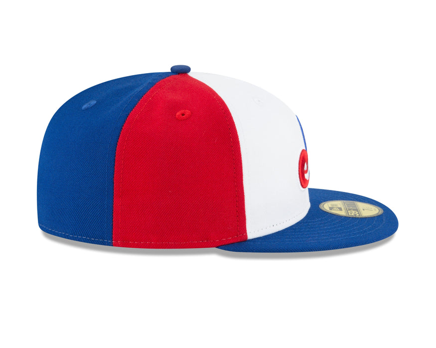 Montreal Expos MLB New Era Men's Tricolor 59Fifty 1969-91 Cooperstown Fitted Hat