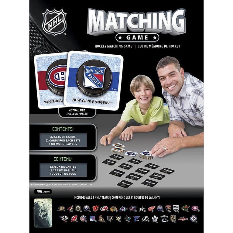 NHL Masterpieces Hockey Teams Matching Game