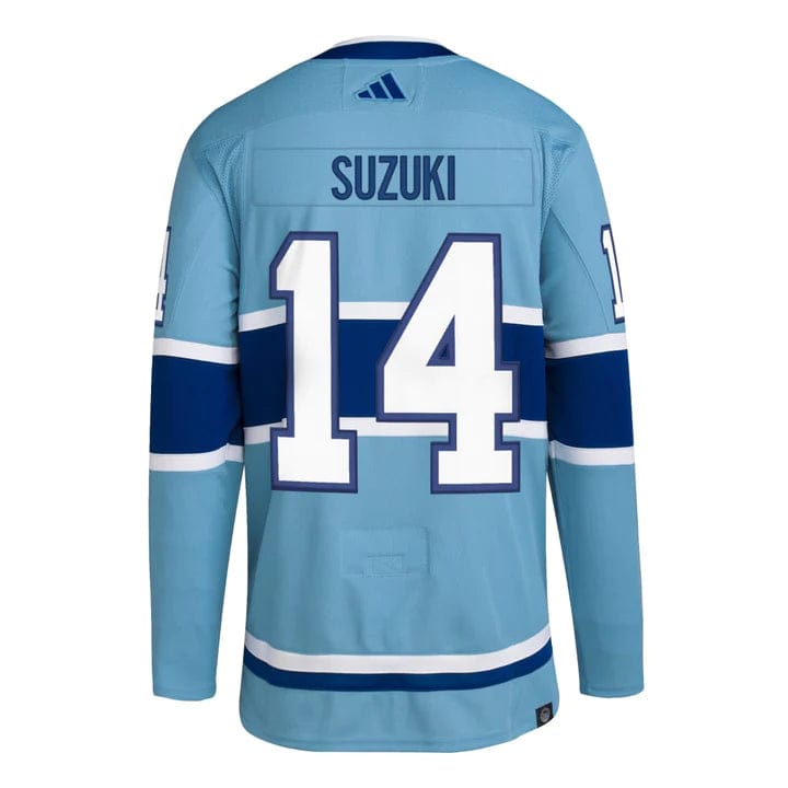 Nick Suzuki Signed Framed Montreal Canadiens Blue Reverse Retro Adidas  Authentic Jersey