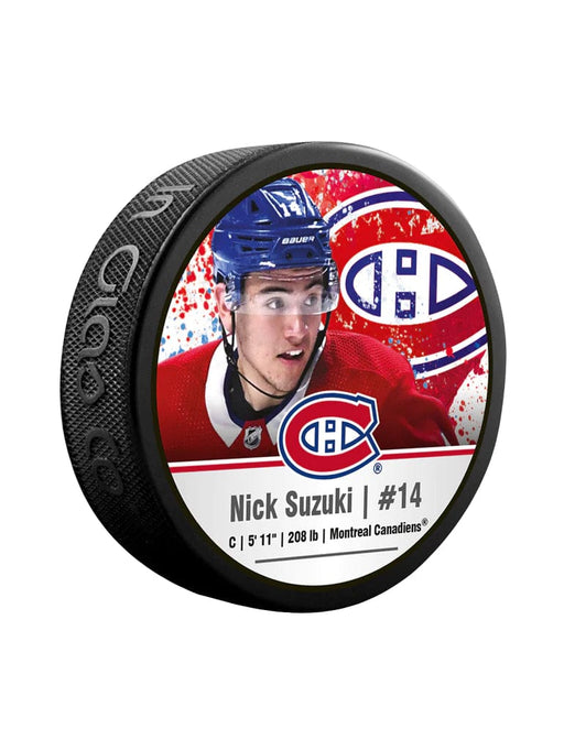 Nick Suzuki Montreal Canadiens NHL Inglasco Souvenir Hockey Puck