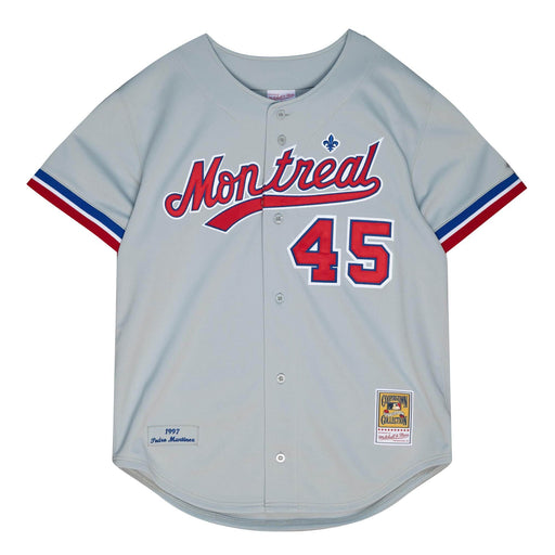 Pedro Martinez Montreal Expos MLB Mitchell & Ness Men's Grey 1997 Authentic Jersey