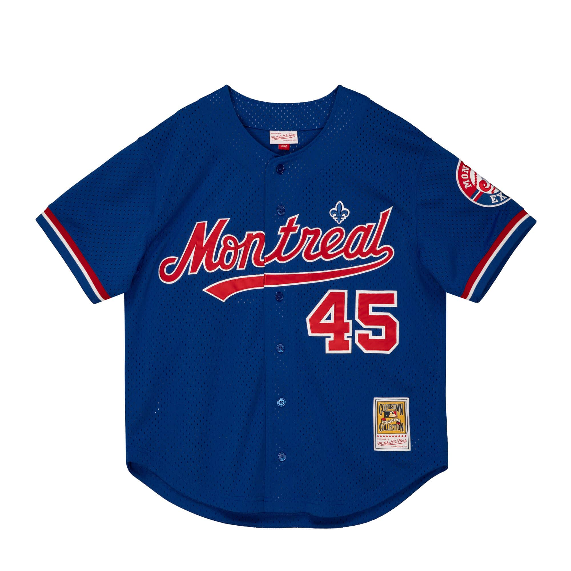 Pedro Martinez Montreal Expos MLB Mitchell & Ness Men's Navy 1997 Authentic BP Jersey