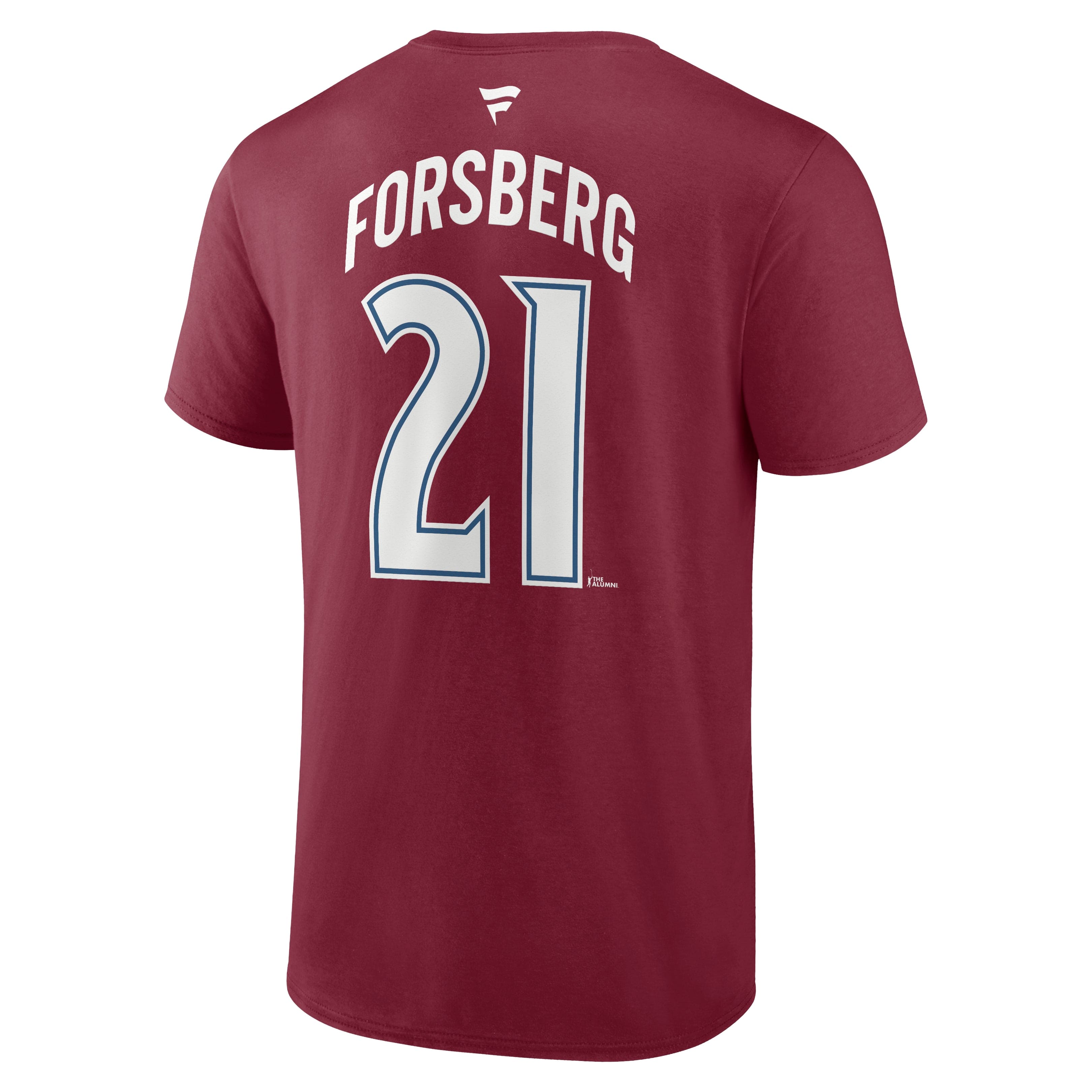 Peter Forsberg Colorado Avalanche NHL Fanatics Branded Men's Dark Garnet Alumni Authentic T-Shirt