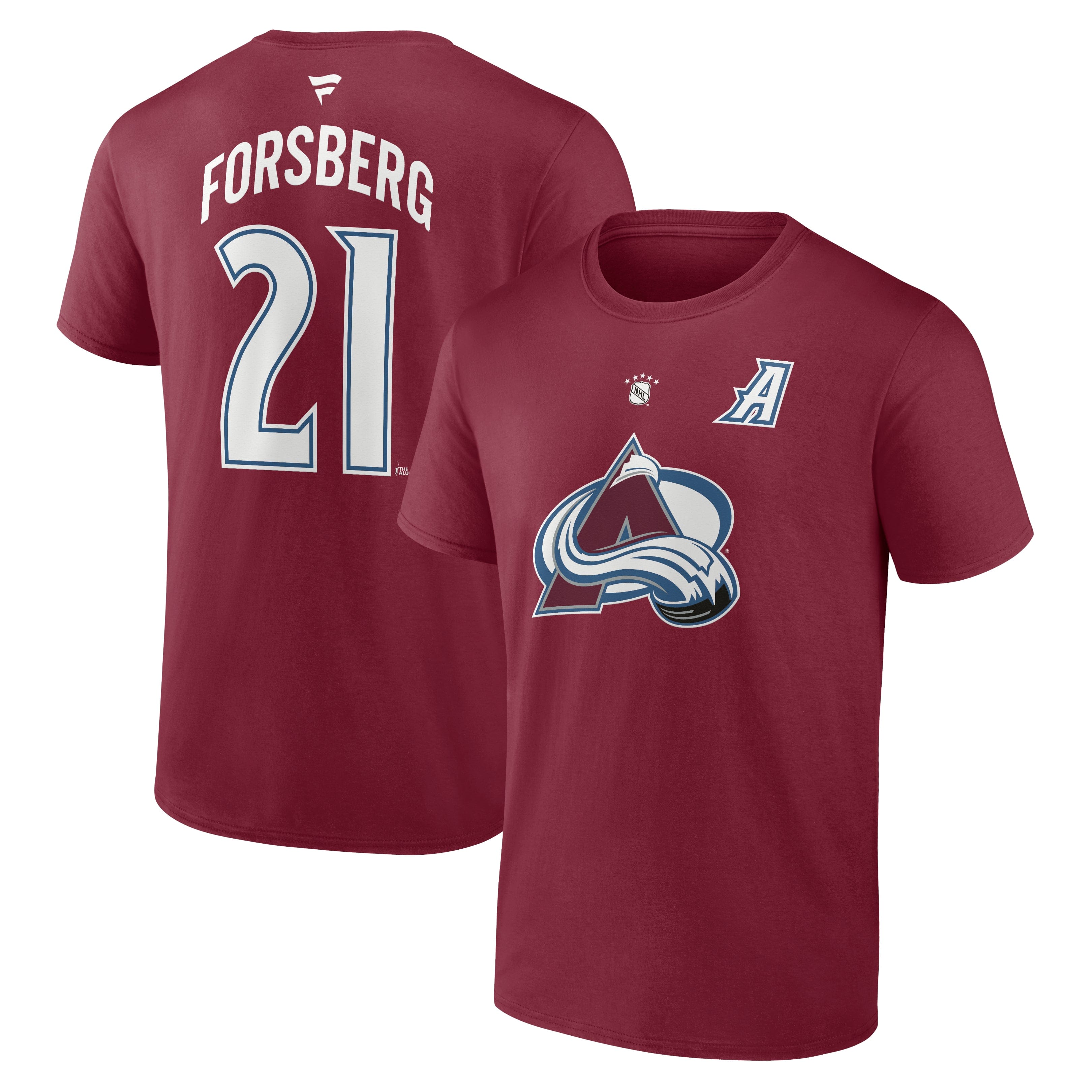 Peter Forsberg Colorado Avalanche NHL Fanatics Branded Men's Dark Garnet Alumni Authentic T-Shirt