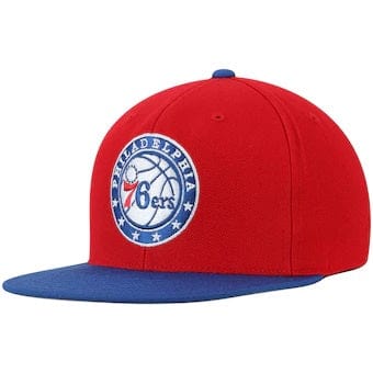 Philadelphia 76ers NBA Mitchell & Ness Men's Red Wool Two Tone Snapback