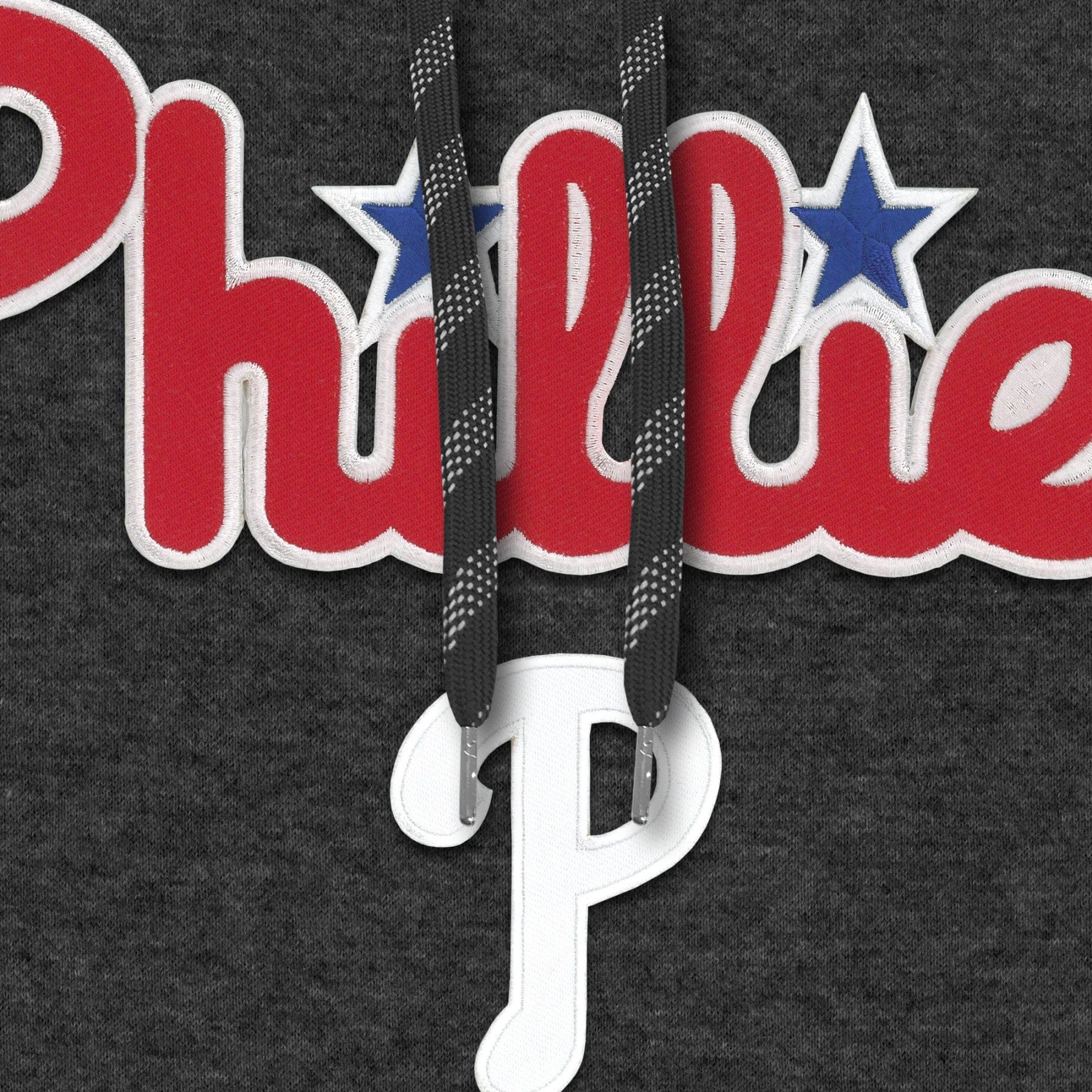 Philadelphia Phillies MLB Bulletin Men's Charcoal Express Twill Logo Hoodie