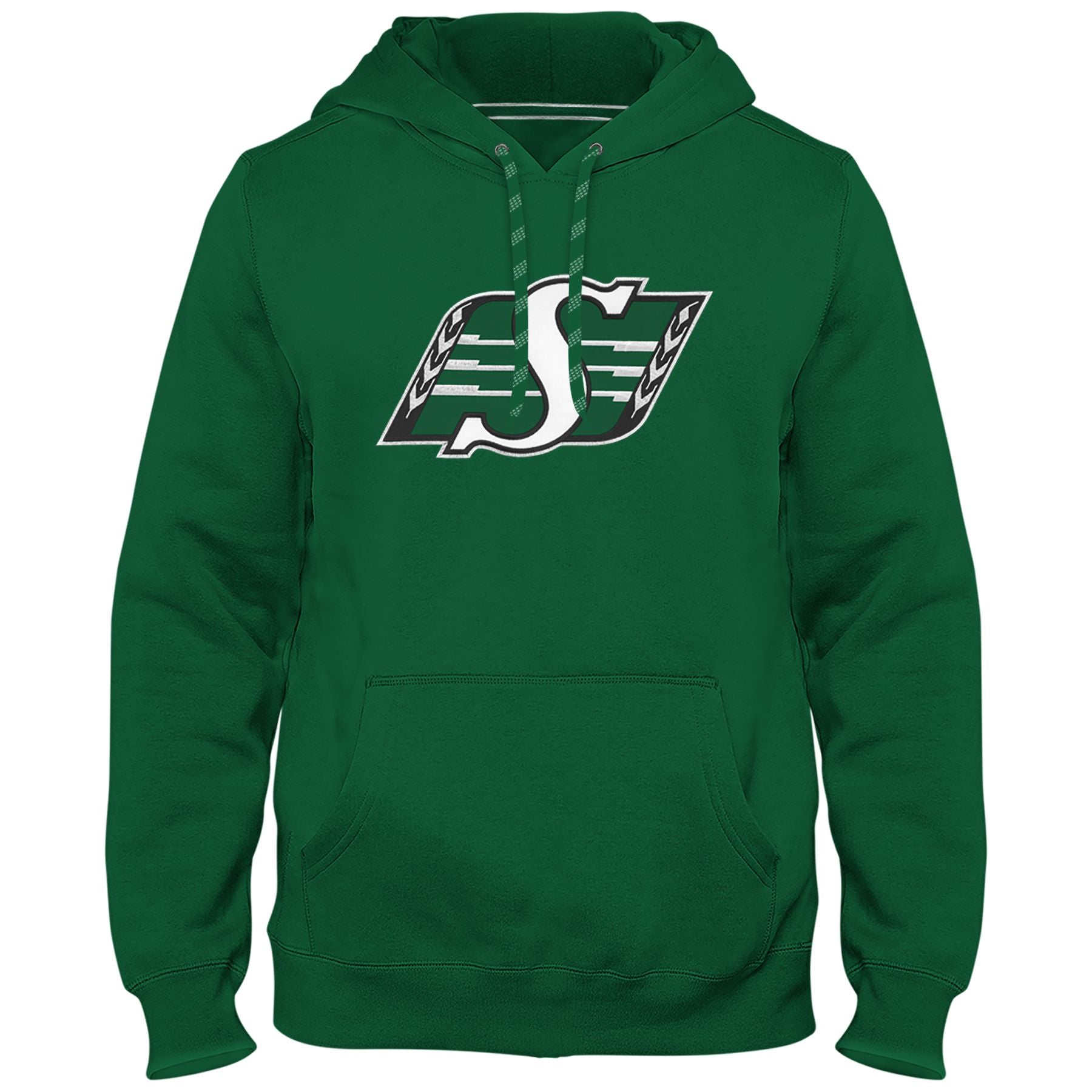 Sweat à capuche vert Express avec logo en sergé des Roughriders de la Saskatchewan CFL Bulletin pour hommes