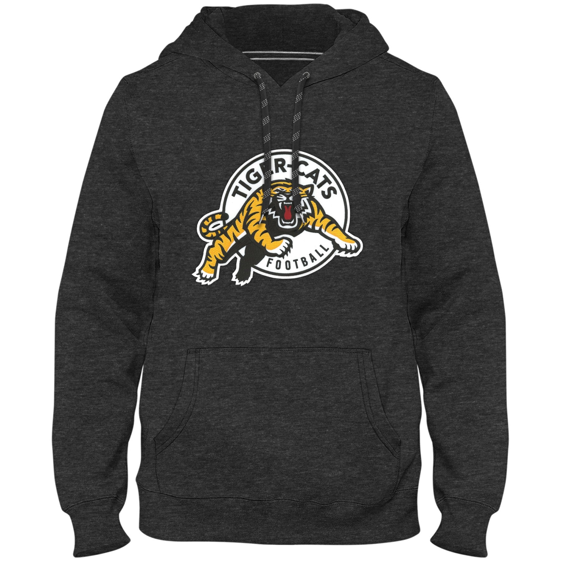 Chandail à capuchon avec logo en sergé Charcoal Express CFL Bulletin des Tiger-Cats de Hamilton pour hommes