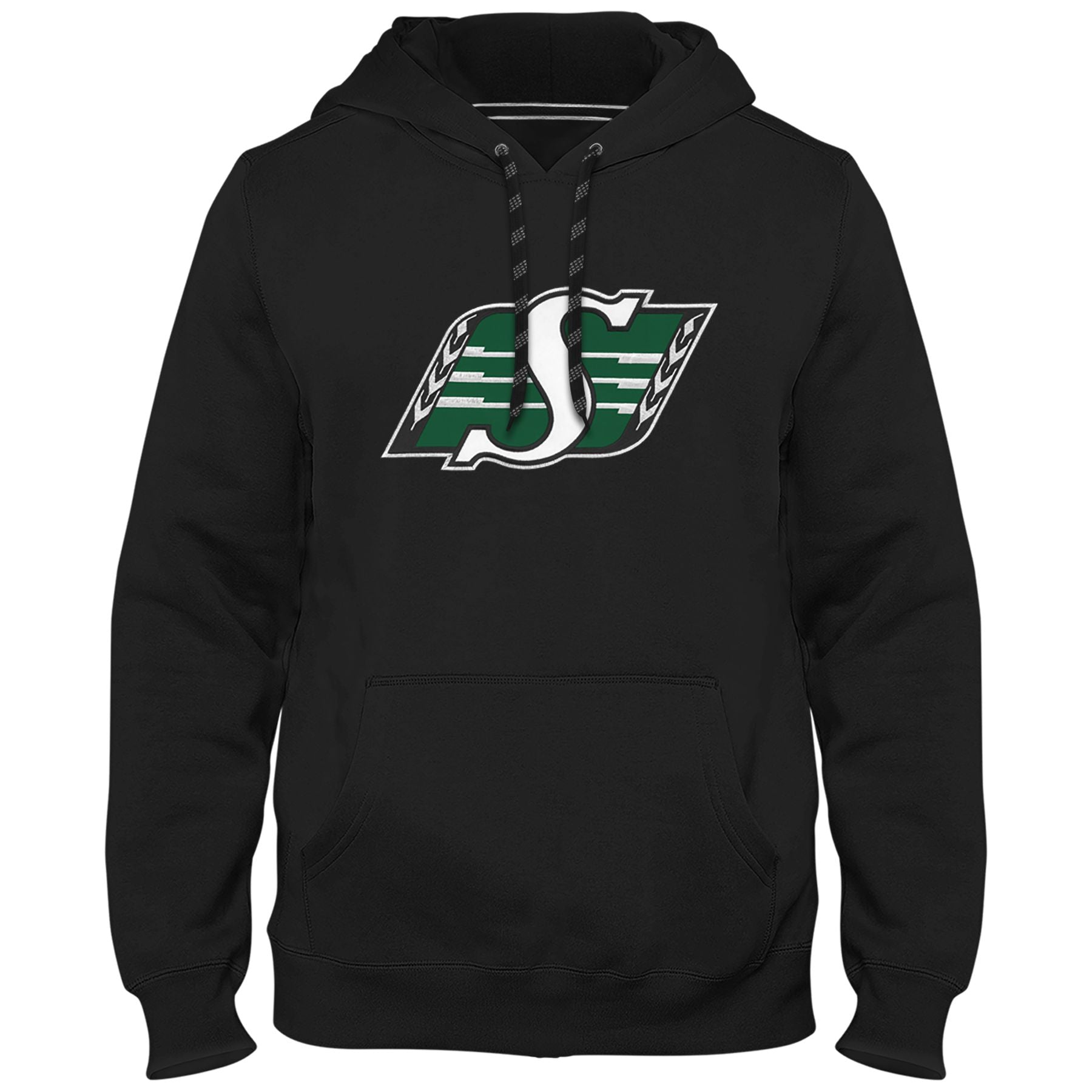 Sweat à capuche noir avec logo en sergé Express pour hommes, Roughriders de la Saskatchewan, CFL Bulletin