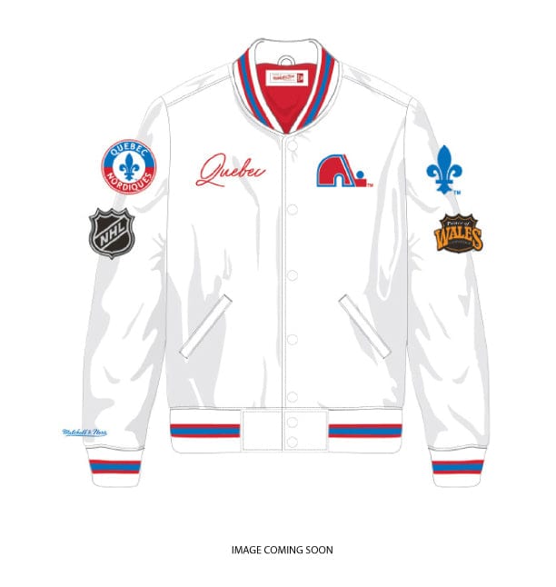 Quebec Nordiques NHL Mitchell & Ness Men’s White City Collection Lightweight Satin Jacket