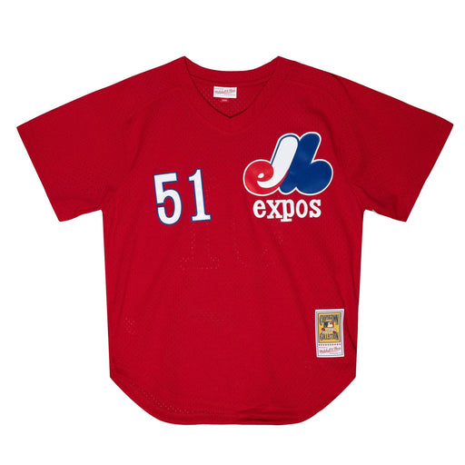 Randy Johnson Montreal Expos MLB Mitchell & Ness Men's Red Authentic BP Jersey