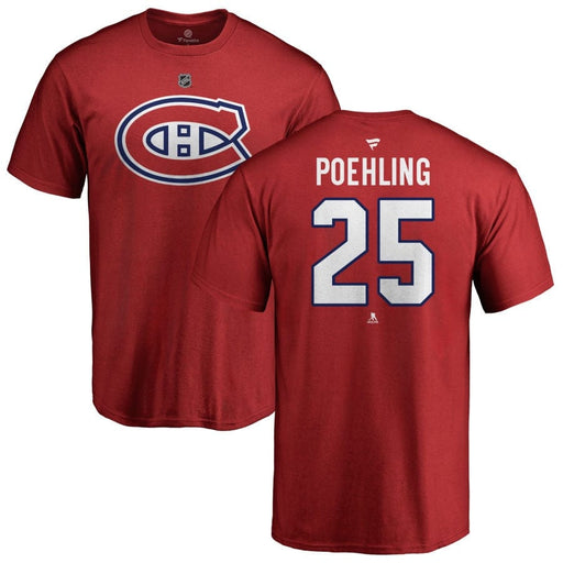 Ryan Poehling Montreal Canadiens NHL Fanatics Branded Men's Red Authentic T Shirt