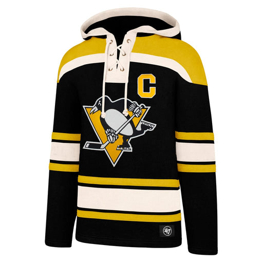 Sidney Crosby Pittsburgh Penguins NHL 47 Brand Men's Black Heavyweight Lacer Hoodie