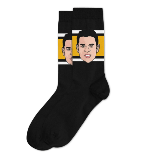 Sidney Crosby Pittsburgh Penguins NHL Major League Socks Men's Black Crew Socks