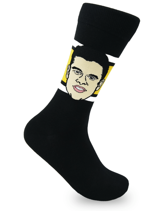 Sidney Crosby Pittsburgh Penguins NHL Major League Socks Men's Black Crew Socks