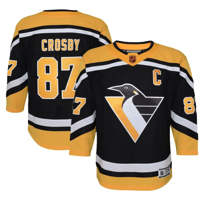 SIDNEY CROSBY PITTSBURGH PENGUINS REVERSE RETRO HOCKEY JERSEY **YOUTH L/XL**