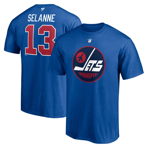 Teemu Selanne Winnipeg Jets NHL Fanatics Branded Men's Royal Blue Alumni Authentic T-Shirt