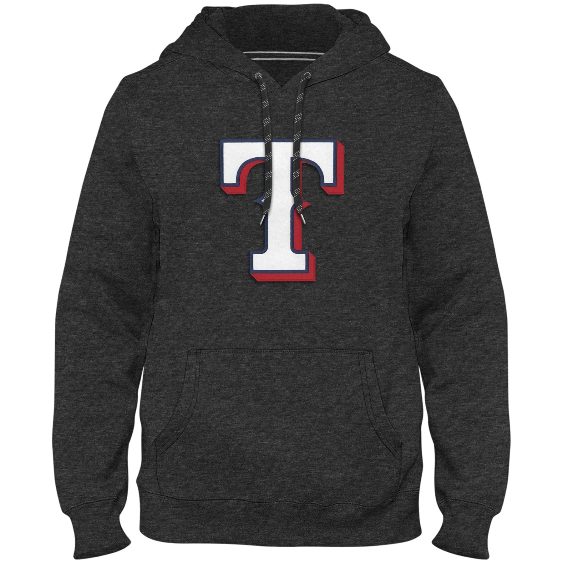 Texas Rangers MLB Bulletin Men's Charcoal Express Twill Logo Hoodie