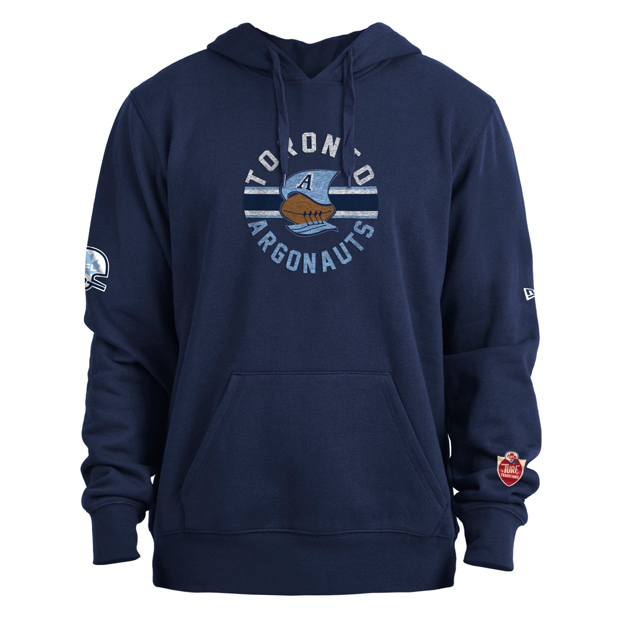 Toronto Argonauts CFL New Era Men's Navy Turf Traditions Pullover Hoodie