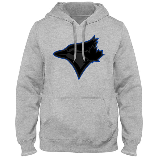 Toronto Blue Jays MLB Bulletin Men's Athletic Grey Express Twill Black on Black Birdhead Logo Hoodie