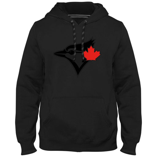 Toronto Blue Jays MLB Bulletin Men's Black Express Twill Red Leaf Birdhead Logo Hoodie