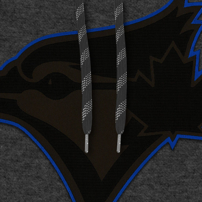 Toronto Blue Jays MLB Bulletin Men's Charcoal Express Twill Black on Black Birdhead Logo Hoodie