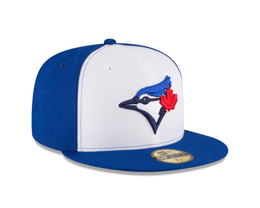Toronto Blue Jays MLB New Era Men's White/Royal Blue 59Fifty Authentic Collection Fitted Hat