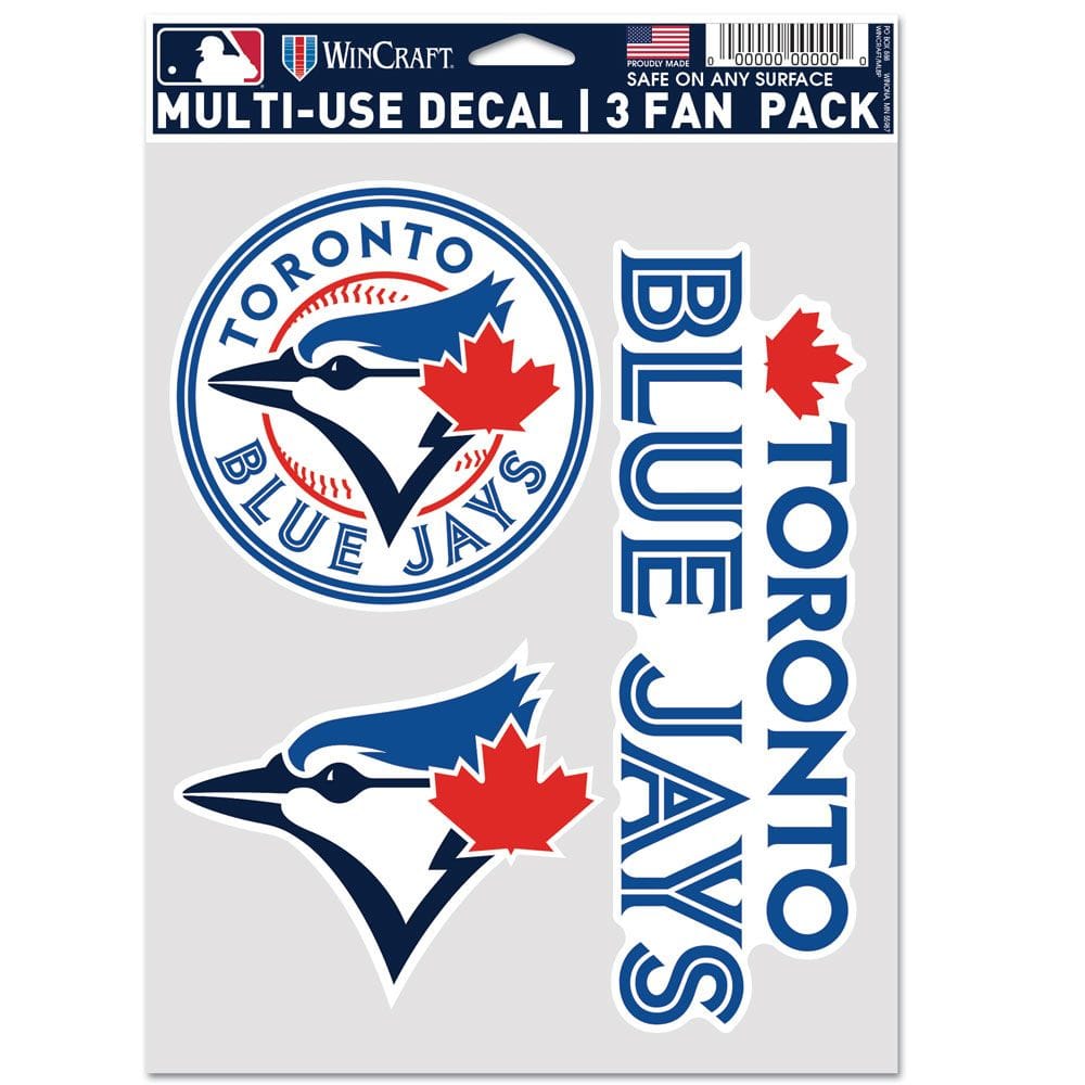 Toronto Blue Jays MLB WinCraft 3 Pack Multi Use Fan Decal