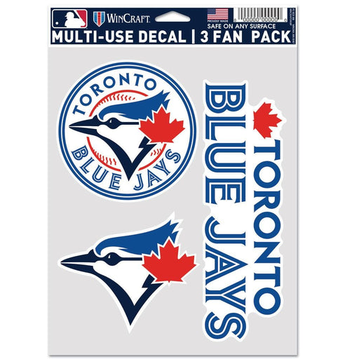 Toronto Blue Jays MLB WinCraft 3 Pack Multi Use Fan Decal