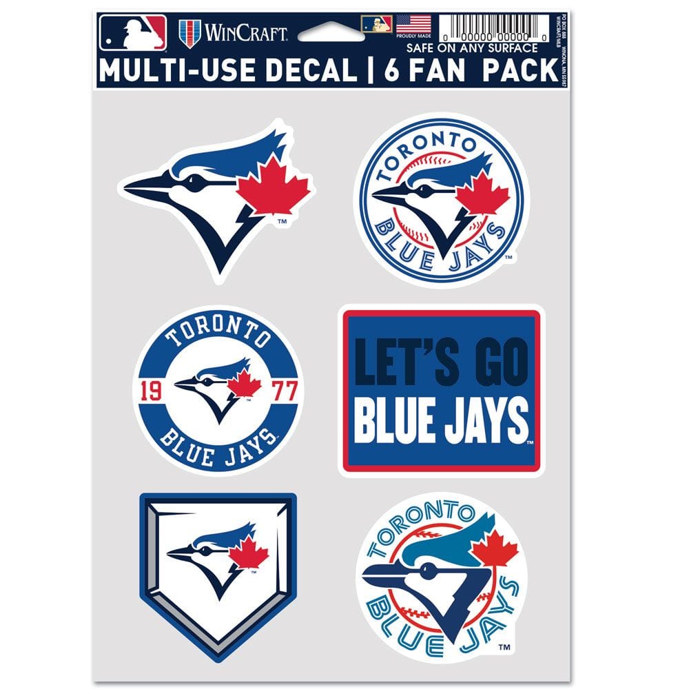 Toronto Blue Jays MLB WinCraft 6 Pack Multi Use Fan Decal